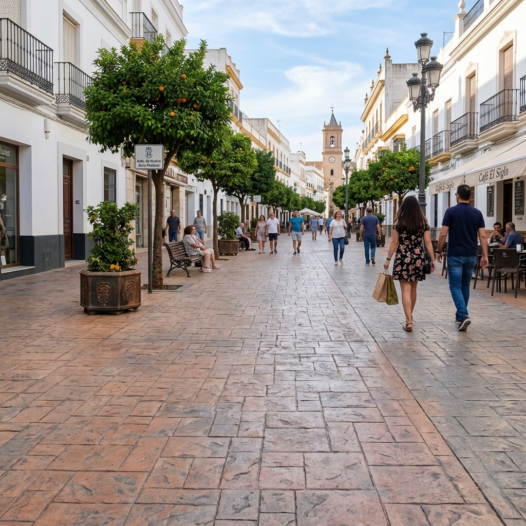 Hormigón impreso en aceras y vía pública en Huelva